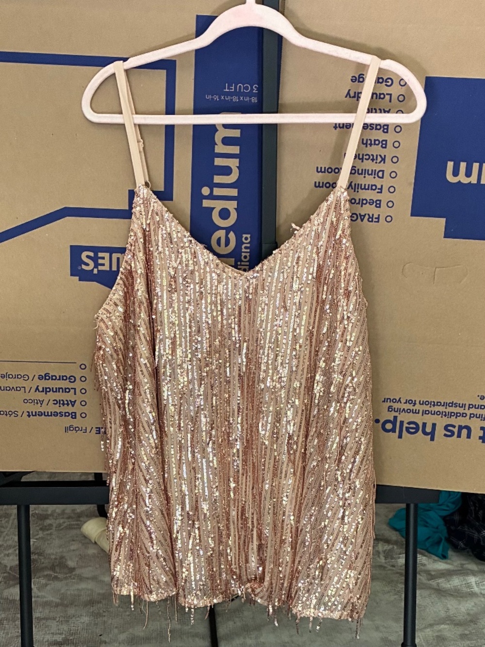 Torrid gold sequin tank top, size 2